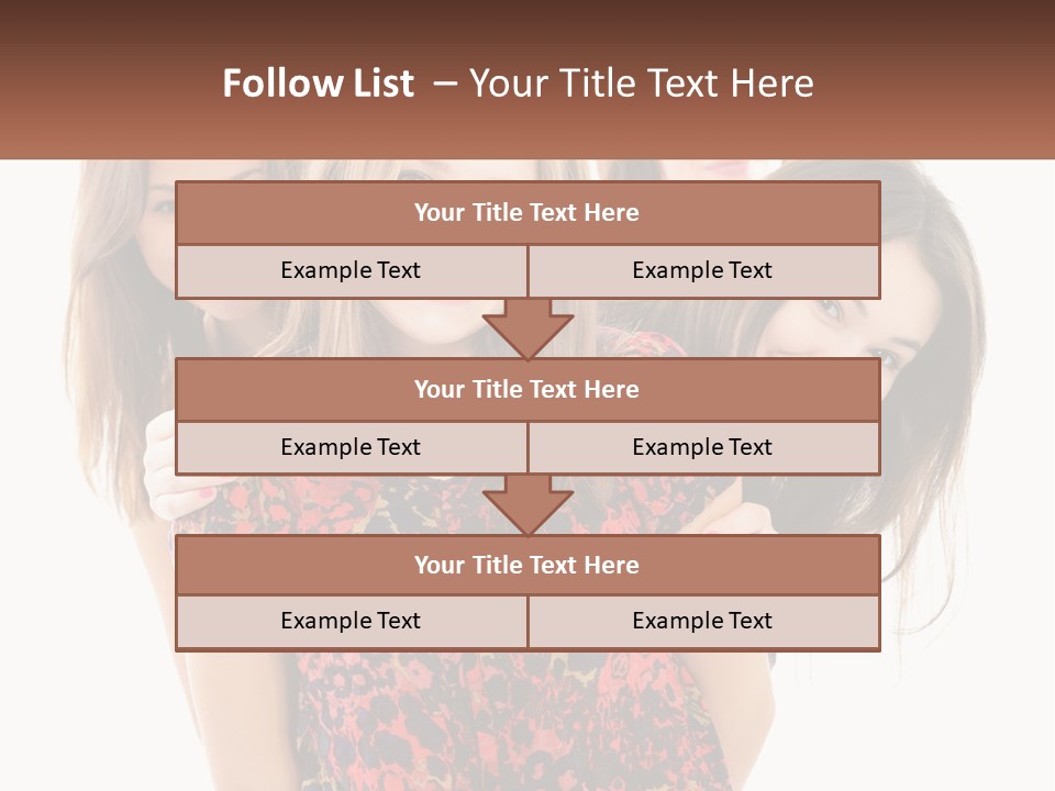 A Group Of Young Women Standing Next To Each Other PowerPoint Template