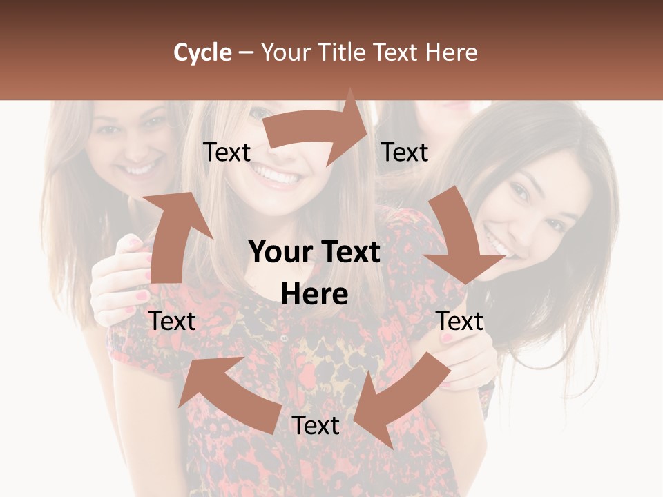 A Group Of Young Women Standing Next To Each Other PowerPoint Template