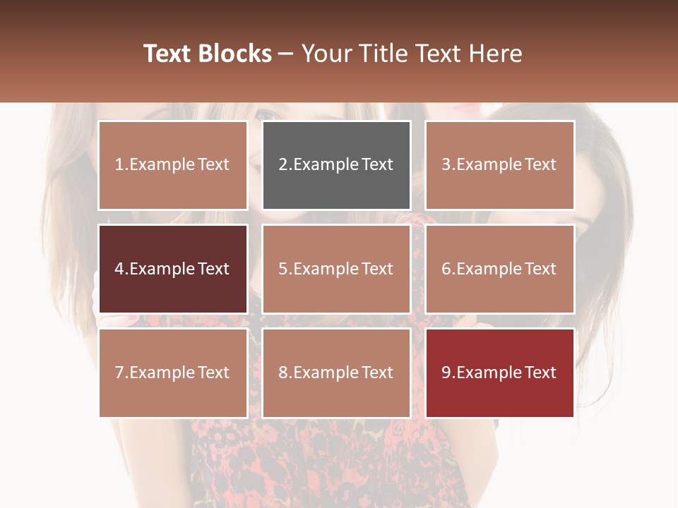 A Group Of Young Women Standing Next To Each Other PowerPoint Template