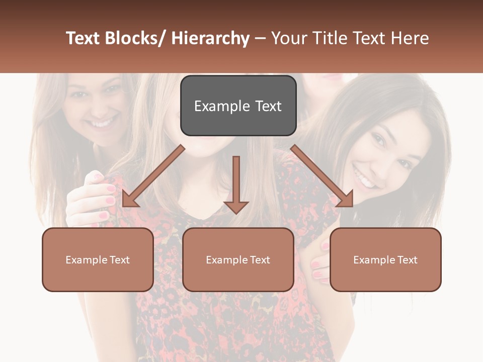 A Group Of Young Women Standing Next To Each Other PowerPoint Template