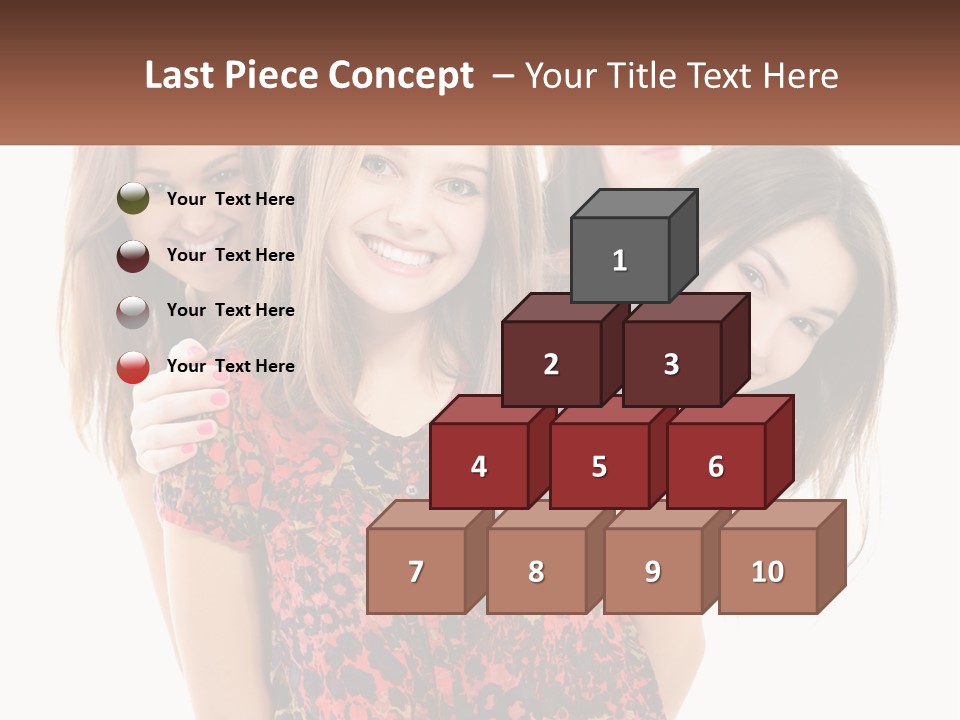 A Group Of Young Women Standing Next To Each Other PowerPoint Template