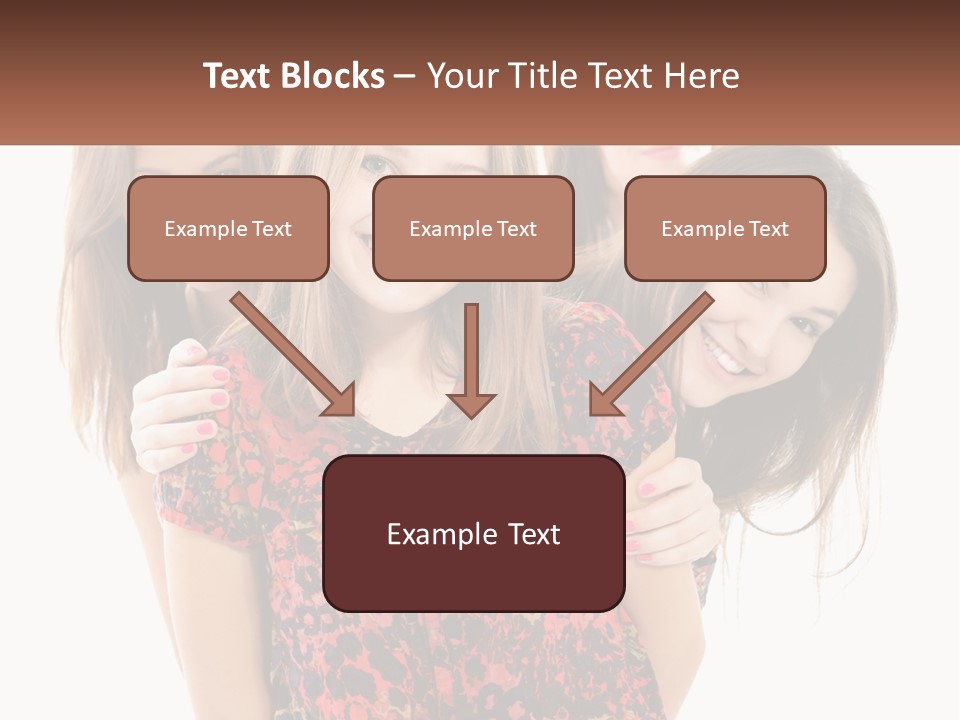 A Group Of Young Women Standing Next To Each Other PowerPoint Template