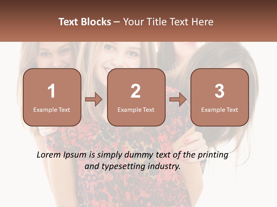 A Group Of Young Women Standing Next To Each Other PowerPoint Template