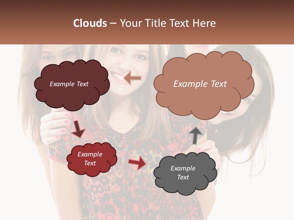 A Group Of Young Women Standing Next To Each Other PowerPoint Template