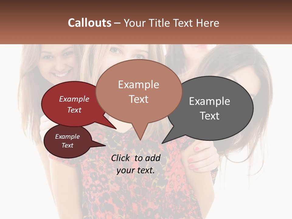 A Group Of Young Women Standing Next To Each Other PowerPoint Template