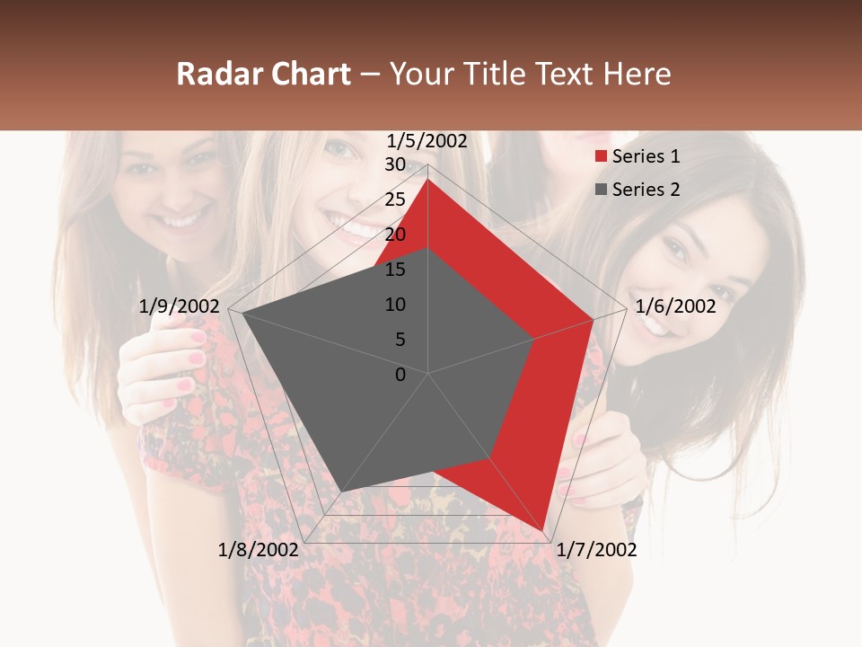 A Group Of Young Women Standing Next To Each Other PowerPoint Template