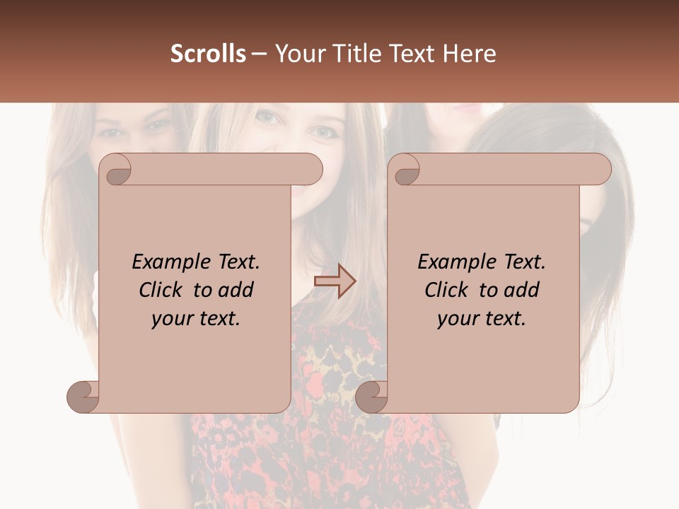 A Group Of Young Women Standing Next To Each Other PowerPoint Template