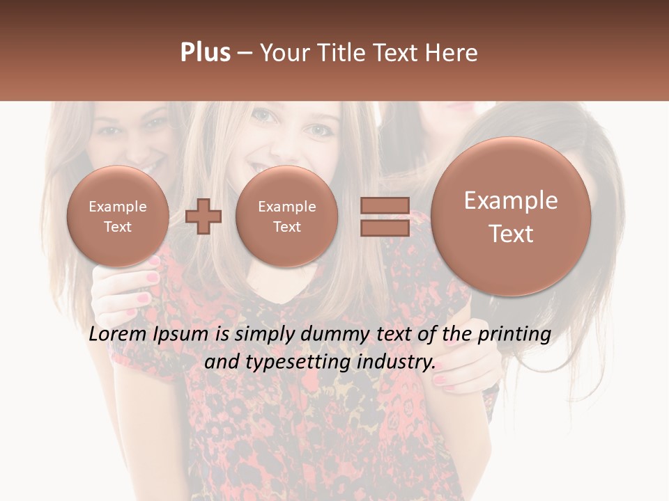 A Group Of Young Women Standing Next To Each Other PowerPoint Template