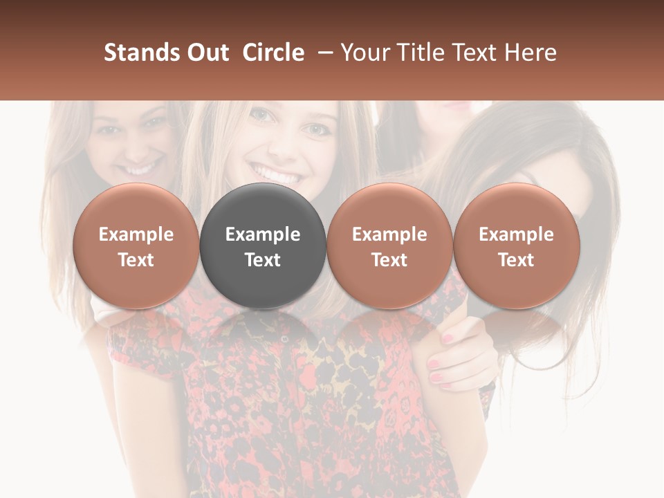 A Group Of Young Women Standing Next To Each Other PowerPoint Template