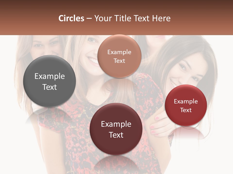 A Group Of Young Women Standing Next To Each Other PowerPoint Template