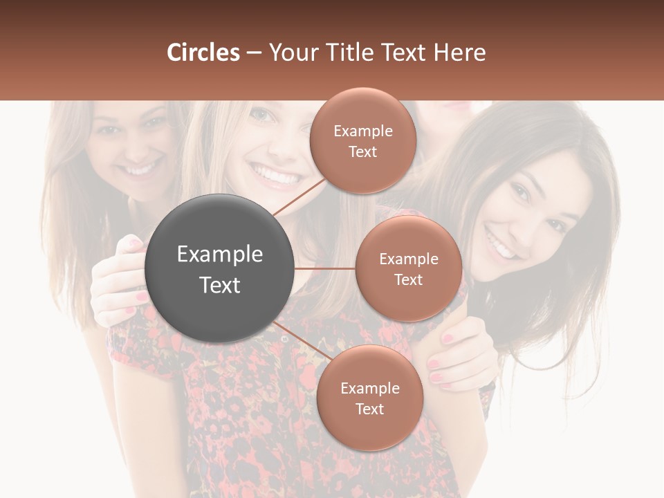 A Group Of Young Women Standing Next To Each Other PowerPoint Template