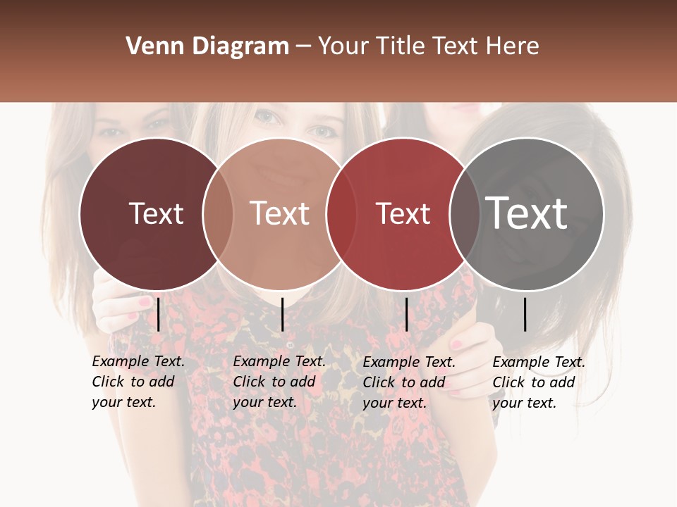 A Group Of Young Women Standing Next To Each Other PowerPoint Template