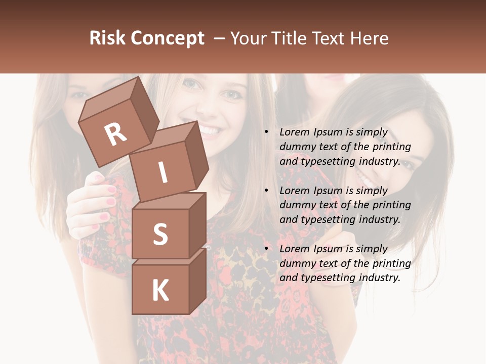 A Group Of Young Women Standing Next To Each Other PowerPoint Template