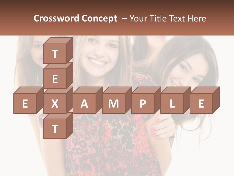 A Group Of Young Women Standing Next To Each Other PowerPoint Template