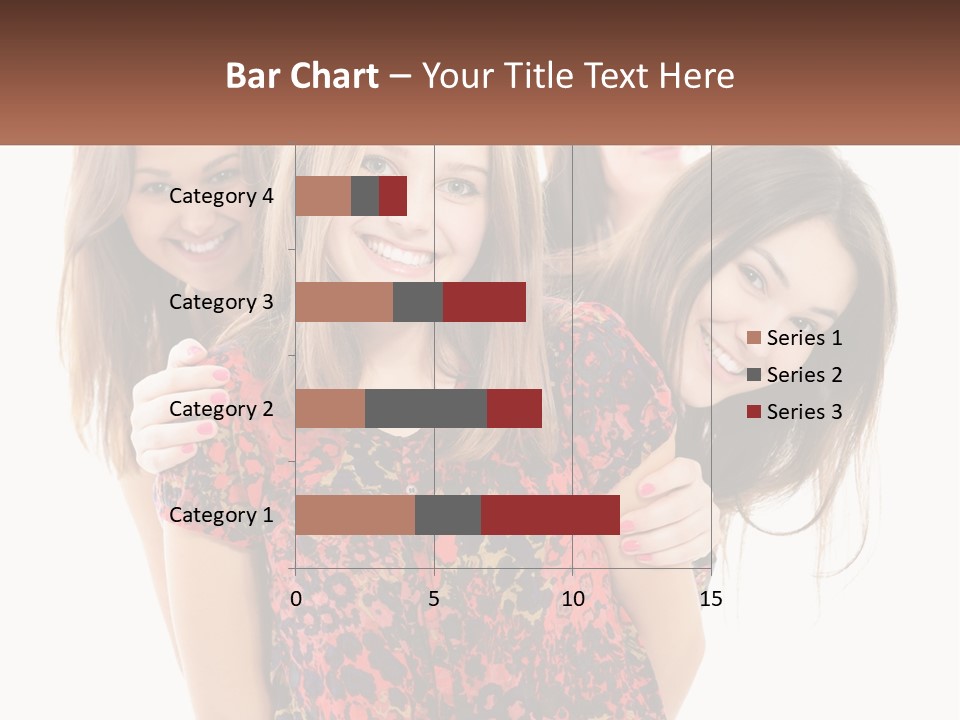A Group Of Young Women Standing Next To Each Other PowerPoint Template