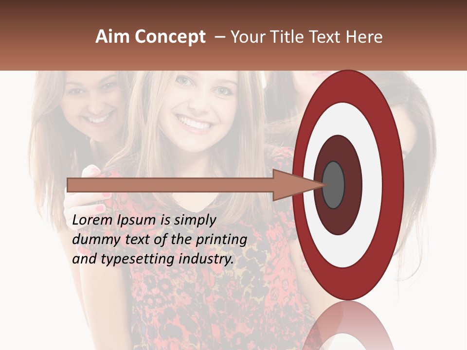 A Group Of Young Women Standing Next To Each Other PowerPoint Template