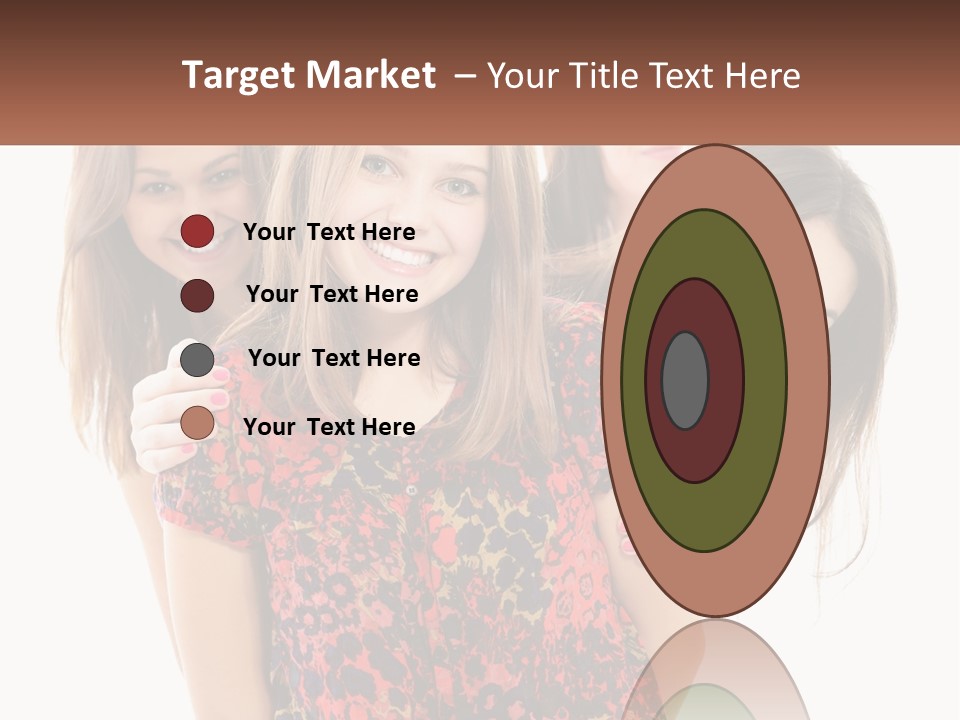 A Group Of Young Women Standing Next To Each Other PowerPoint Template