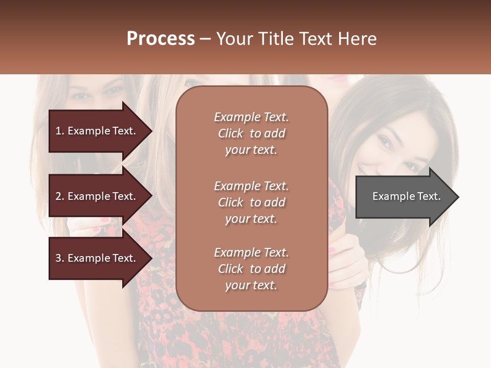 A Group Of Young Women Standing Next To Each Other PowerPoint Template
