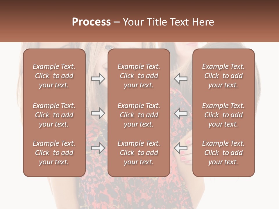 A Group Of Young Women Standing Next To Each Other PowerPoint Template