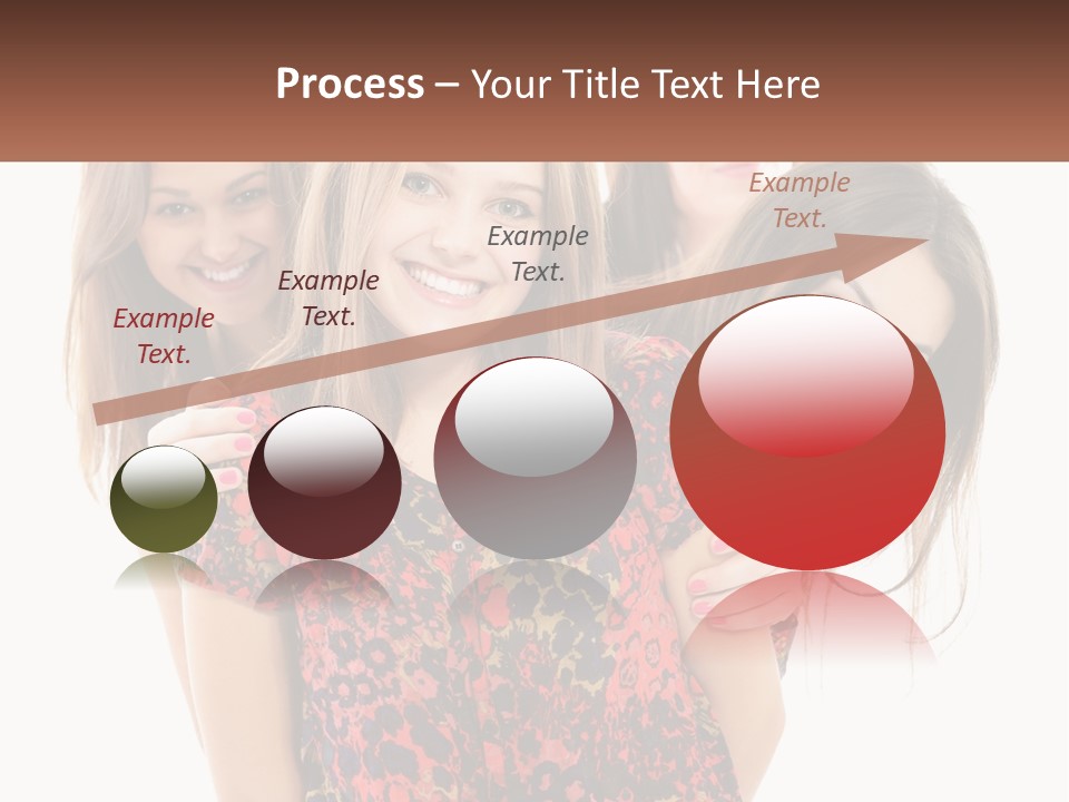 A Group Of Young Women Standing Next To Each Other PowerPoint Template