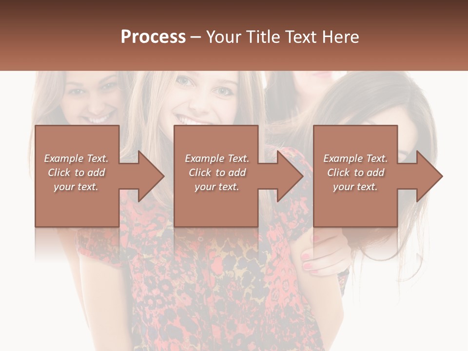 A Group Of Young Women Standing Next To Each Other PowerPoint Template