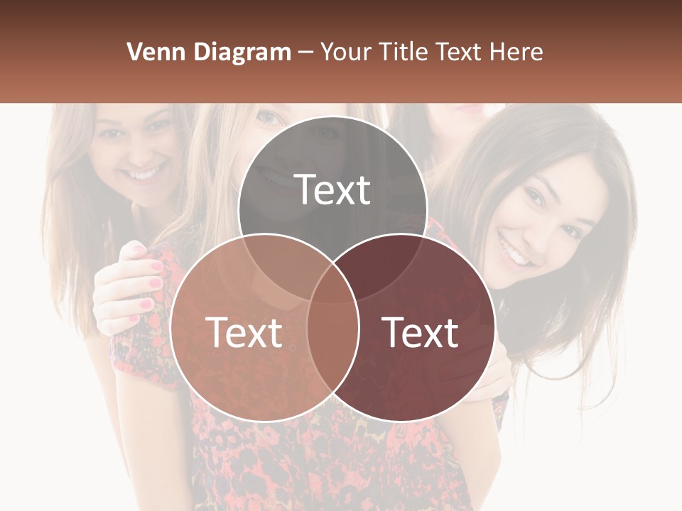 A Group Of Young Women Standing Next To Each Other PowerPoint Template