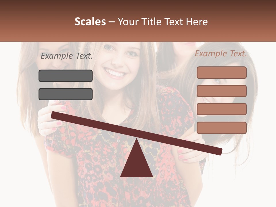 A Group Of Young Women Standing Next To Each Other PowerPoint Template