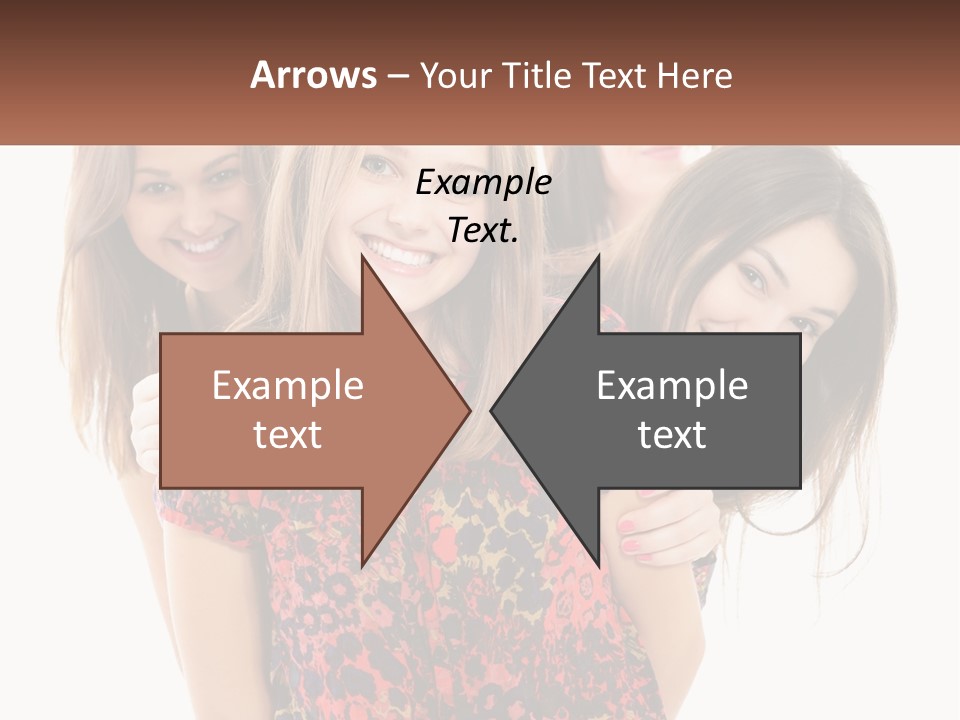 A Group Of Young Women Standing Next To Each Other PowerPoint Template