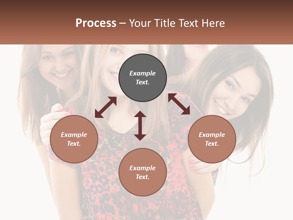 A Group Of Young Women Standing Next To Each Other PowerPoint Template