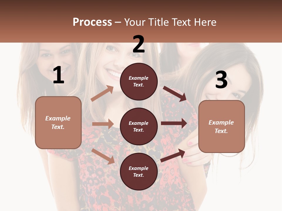 A Group Of Young Women Standing Next To Each Other PowerPoint Template