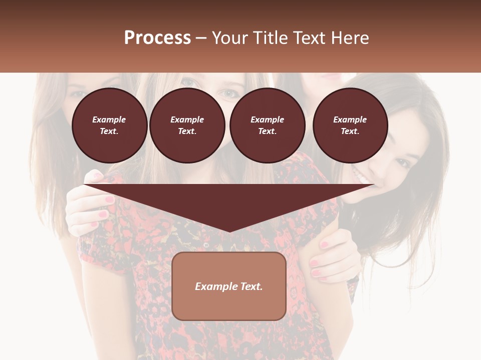 A Group Of Young Women Standing Next To Each Other PowerPoint Template
