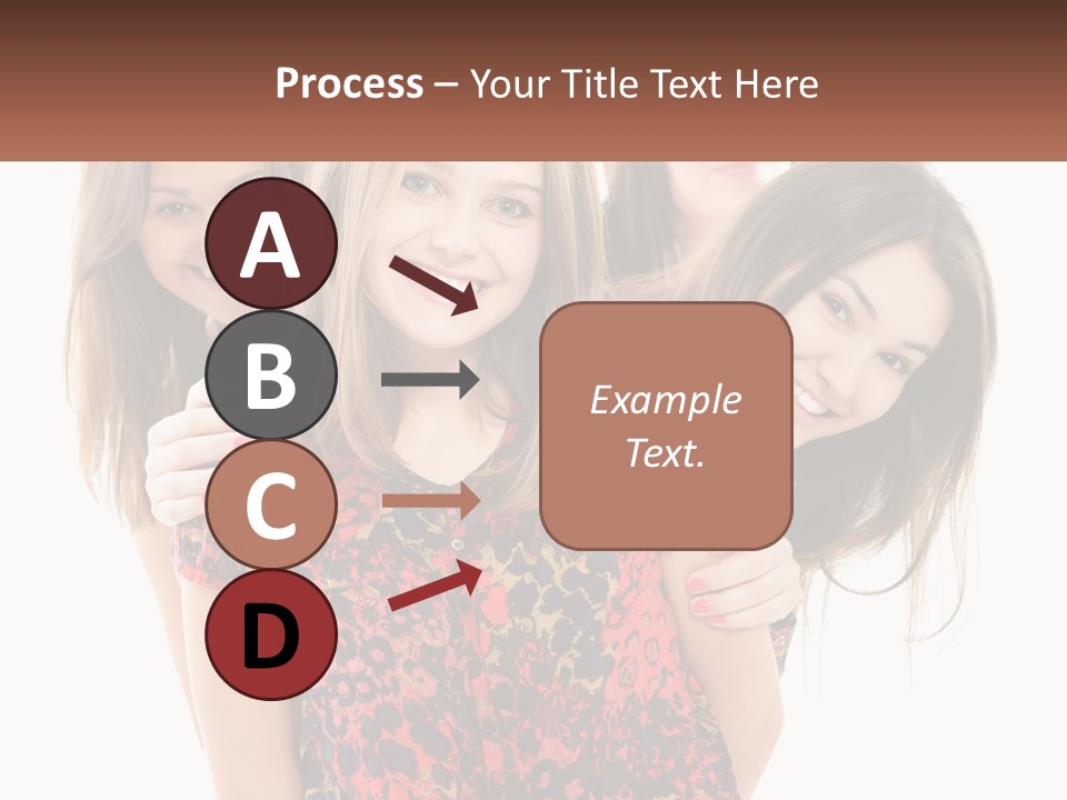 A Group Of Young Women Standing Next To Each Other PowerPoint Template