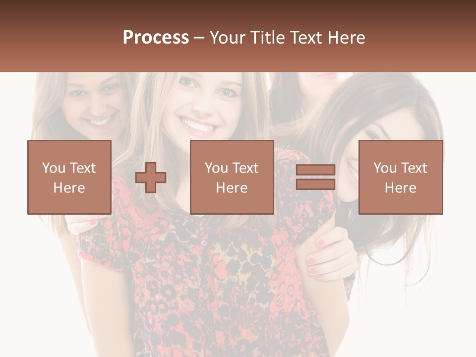 A Group Of Young Women Standing Next To Each Other PowerPoint Template