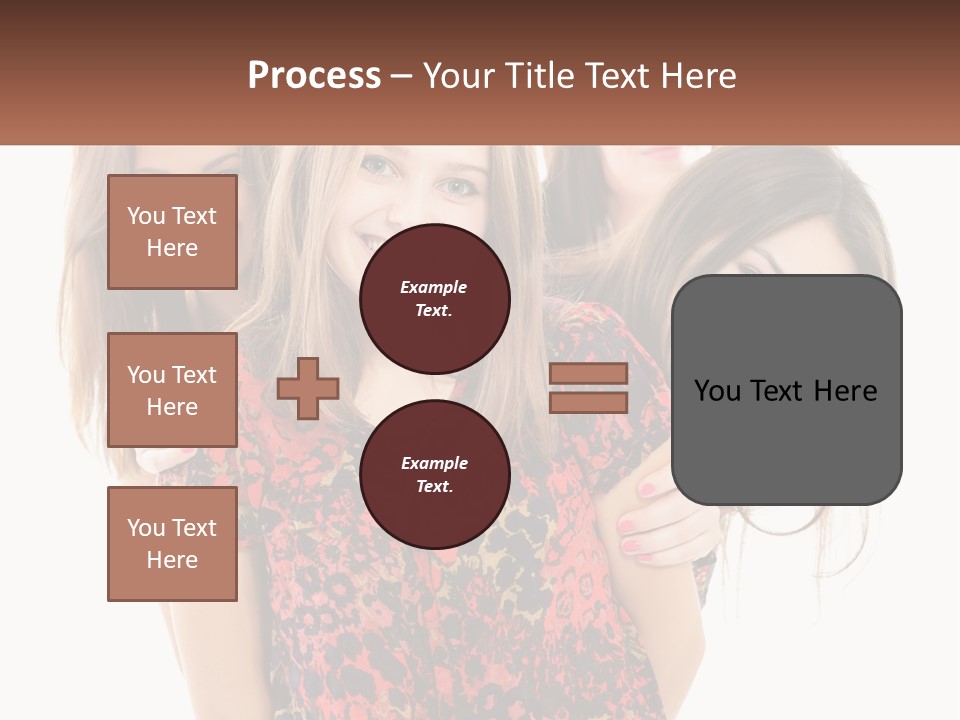 A Group Of Young Women Standing Next To Each Other PowerPoint Template