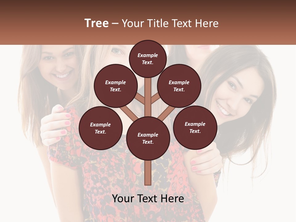 A Group Of Young Women Standing Next To Each Other PowerPoint Template