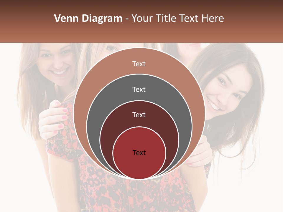 A Group Of Young Women Standing Next To Each Other PowerPoint Template
