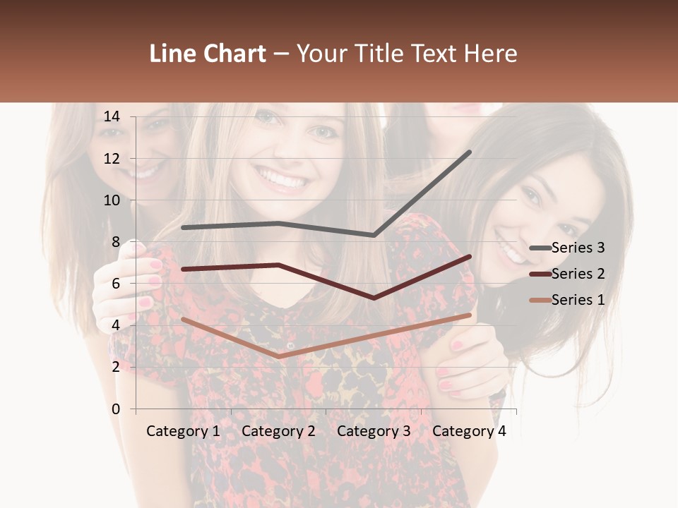 A Group Of Young Women Standing Next To Each Other PowerPoint Template