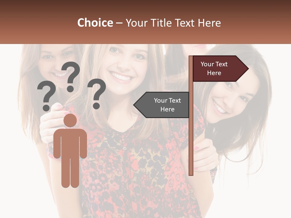 A Group Of Young Women Standing Next To Each Other PowerPoint Template