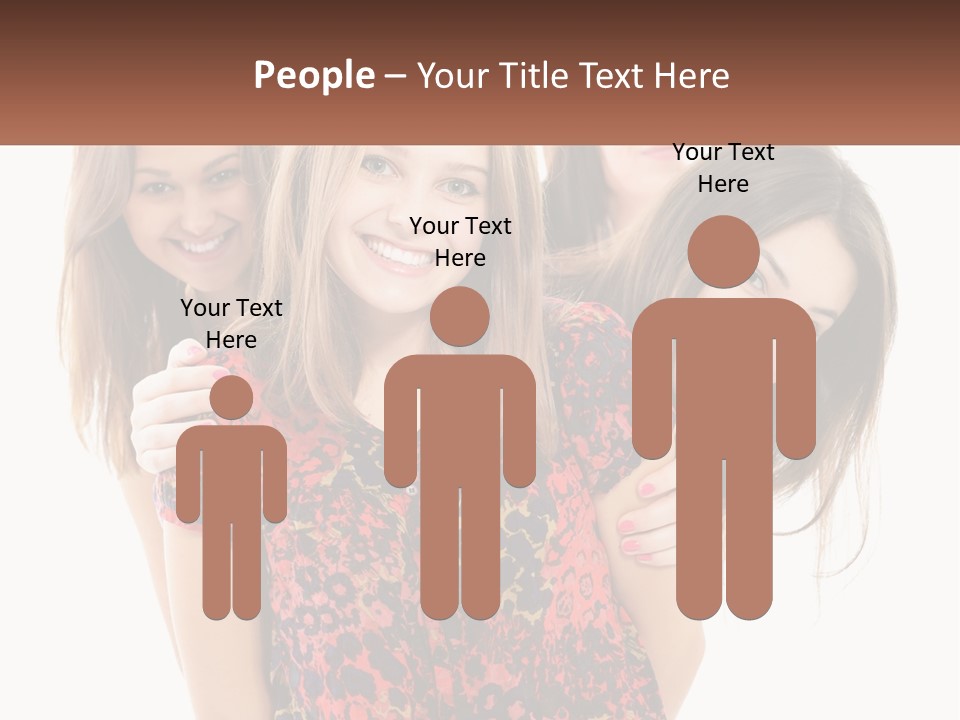 A Group Of Young Women Standing Next To Each Other PowerPoint Template