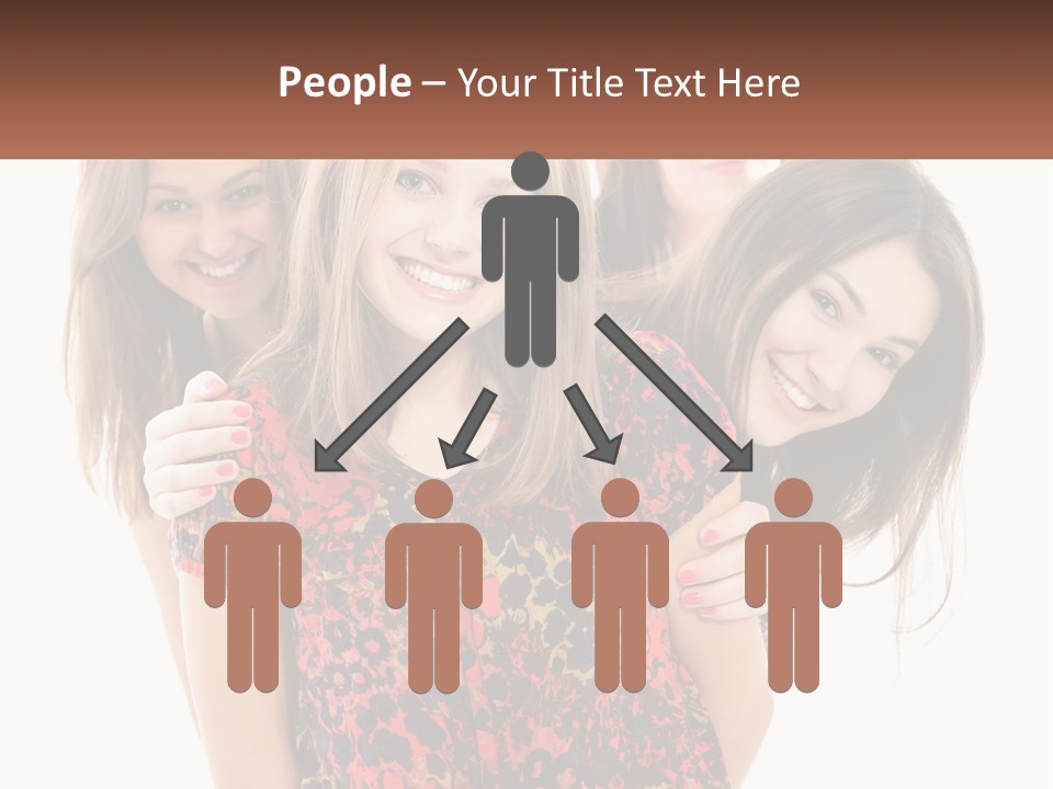 A Group Of Young Women Standing Next To Each Other PowerPoint Template