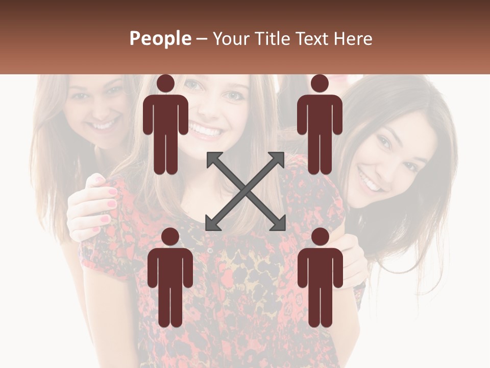 A Group Of Young Women Standing Next To Each Other PowerPoint Template