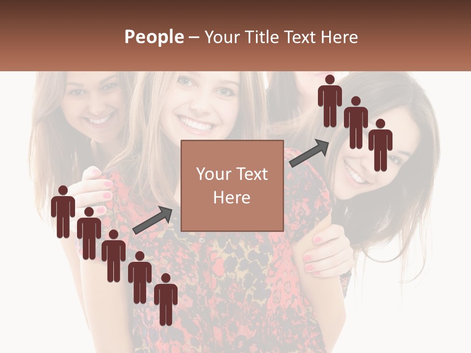 A Group Of Young Women Standing Next To Each Other PowerPoint Template