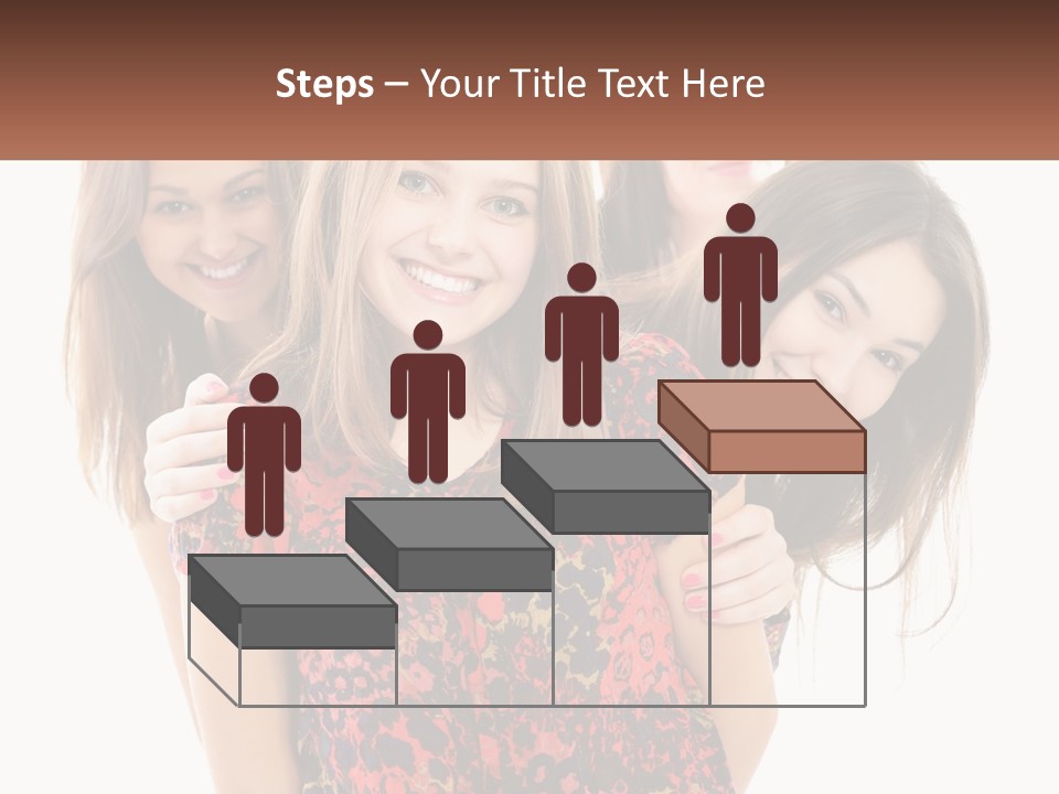 A Group Of Young Women Standing Next To Each Other PowerPoint Template