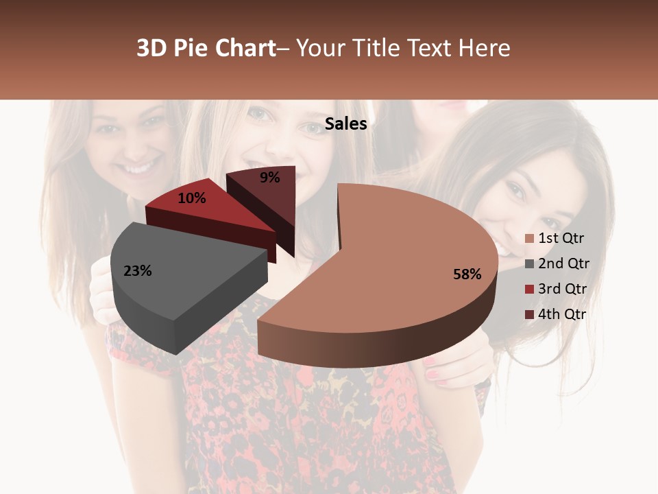 A Group Of Young Women Standing Next To Each Other PowerPoint Template