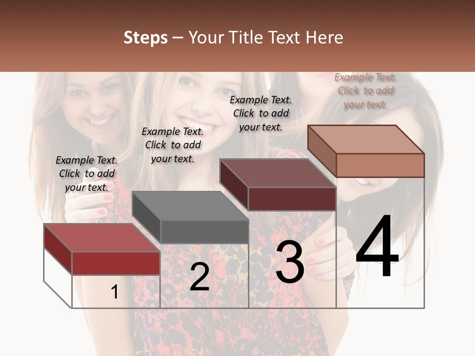 A Group Of Young Women Standing Next To Each Other PowerPoint Template
