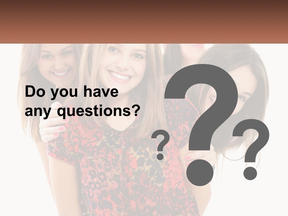 A Group Of Young Women Standing Next To Each Other PowerPoint Template