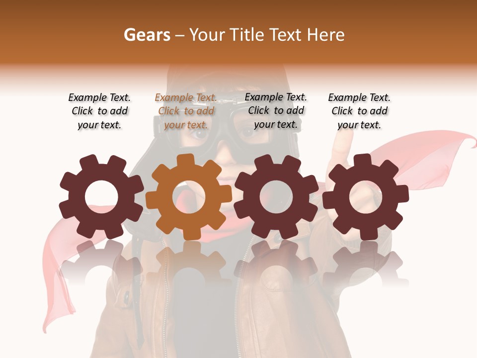 A Young Boy Wearing A Leather Jacket And Goggles Giving A Thumbs Up PowerPoint Template