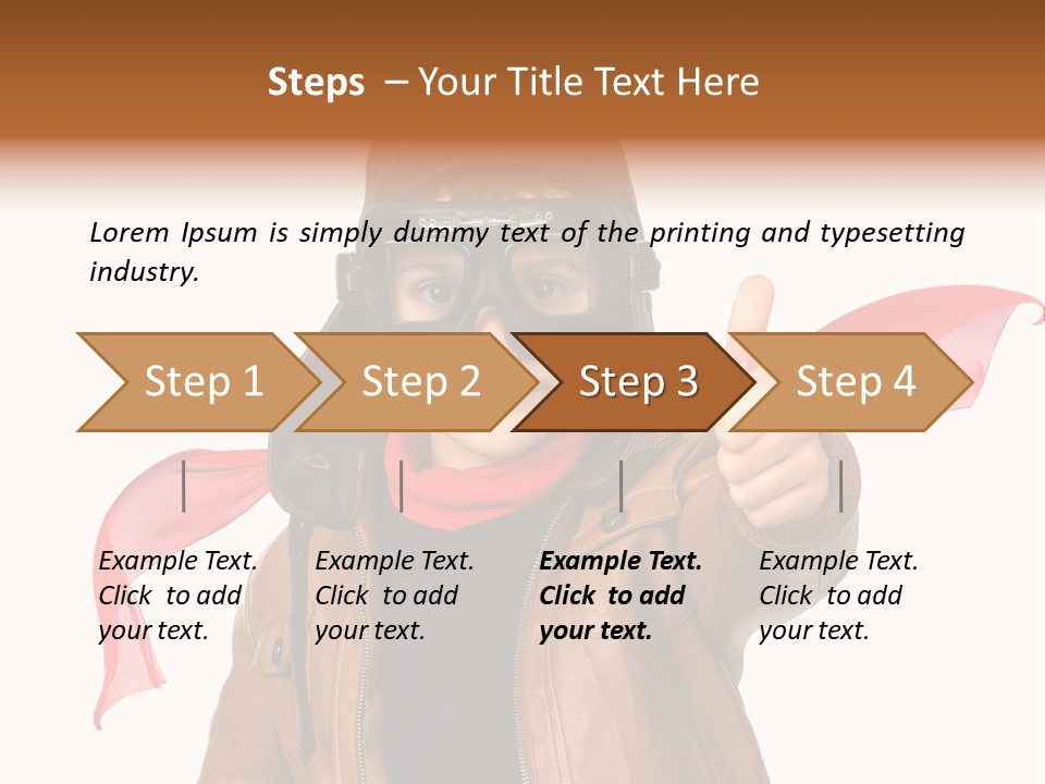 A Young Boy Wearing A Leather Jacket And Goggles Giving A Thumbs Up PowerPoint Template