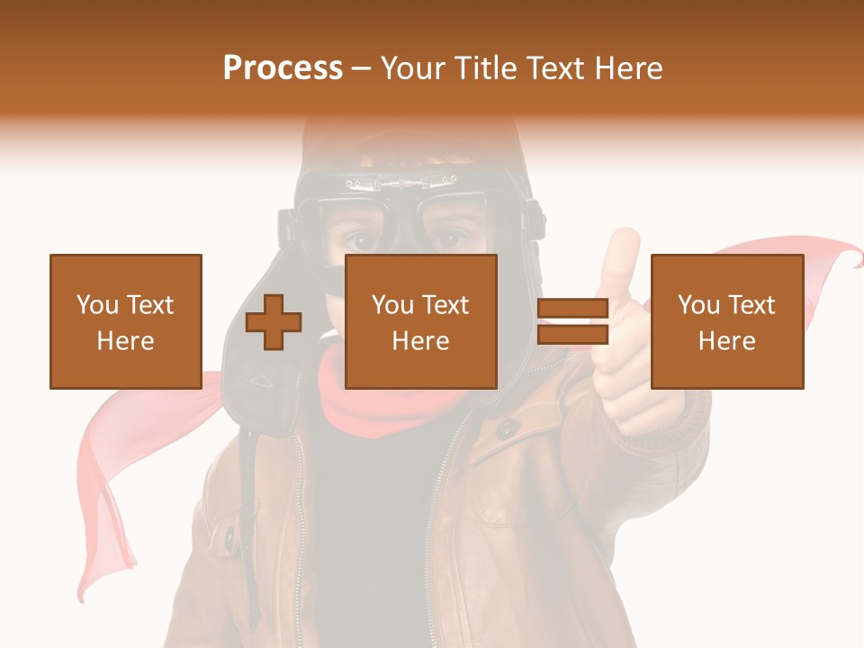 A Young Boy Wearing A Leather Jacket And Goggles Giving A Thumbs Up PowerPoint Template