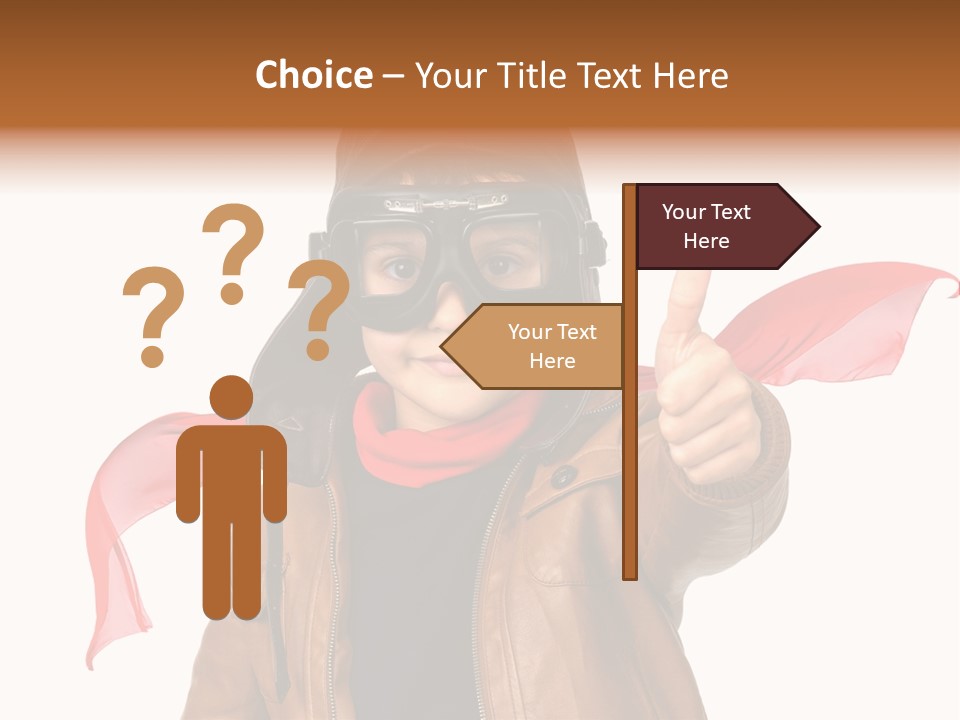 A Young Boy Wearing A Leather Jacket And Goggles Giving A Thumbs Up PowerPoint Template